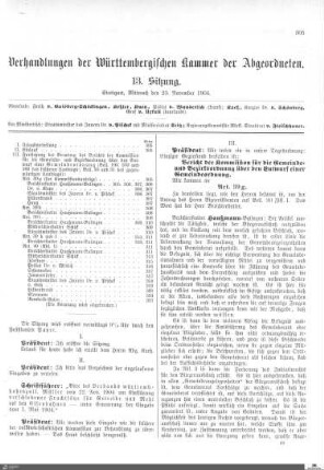 13. Sitzung, Stuttgart, 23.11.1904