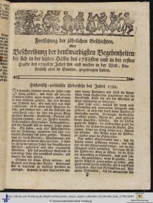 Fortsetzung der jährlichen Geschichten, oder Beschreibung der denkwürdigsten Begebenheiten.