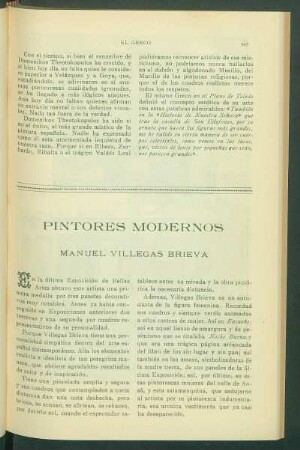 Pintores modernos : Manuel Villegas Brieva