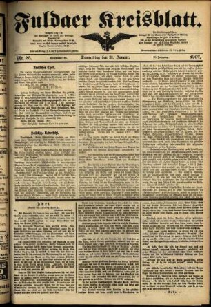 Ausgabe vom Donnerstag, den 31. Januar 1907.