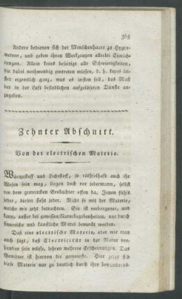 Zehnter Abschnitt. Von der electrischen Materie.