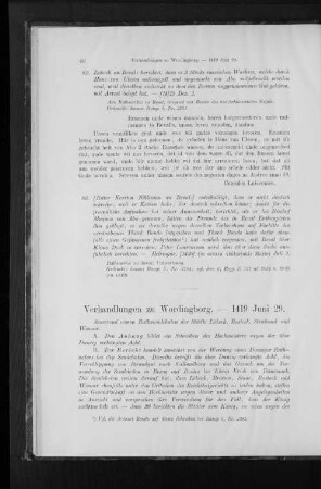 Verhandlungen zu Wordingborg. - 1419 Juni 29.