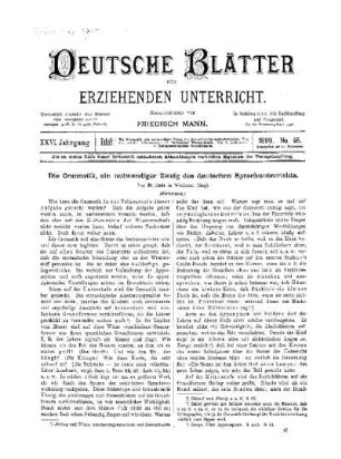 Die Onomatik, ein notwendiger Zweig des deutschen Sprachunterrichts : (Fortsetzung)