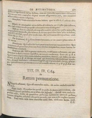 Tit. IV. IV. C. 64. De Rerum permutatione.