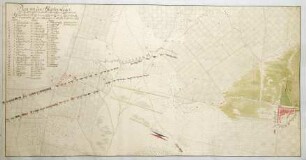 WHK 23 Österreichischer Sukzessionskrieg 1740-1748 bis zum Aachener Frieden: Plan des Feldlagers und der Schanzen der Alliierten bei Rucphen, 1747