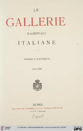 4: Le Gallerie nazionali italiane: notizie e documenti