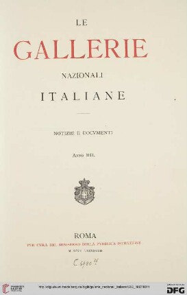 4: Le Gallerie nazionali italiane: notizie e documenti