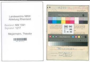 Entnazifizierung Theodor Meyermann , geb. 16.09.1906 (Musiker)