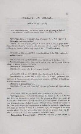 Estratti dai verbali.