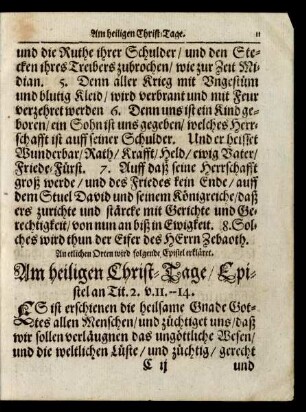 Am heiligen Christ-Tage/ Epistel ...