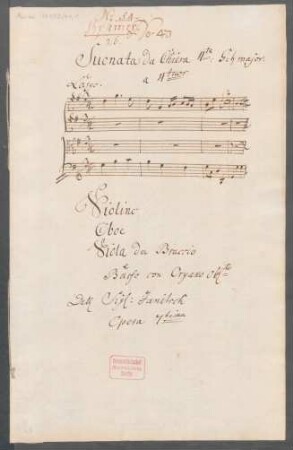 Sonaten; ob, vl, vla da braccio, org; G-Dur; op.7