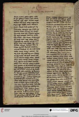 Fragment einer zweispaltigen Hs.: Hebräischer text