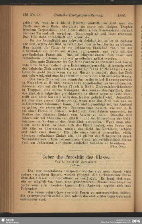 Ueber die Porosität des Glases