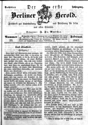Nummer 23, Februar 1847