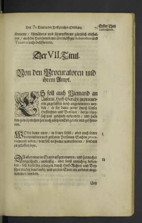 Der VII. Titul.
