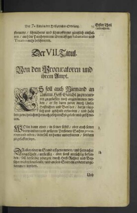 Der VII. Titul.