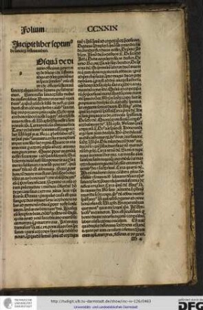 Incipit liber septimus de sanctorum festivitatibus.