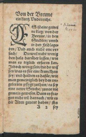 Von der Breune ein kurtz Underricht.