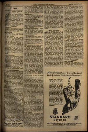 Zweite Ausgabe vom Samstag, den 18. Mai 1929.