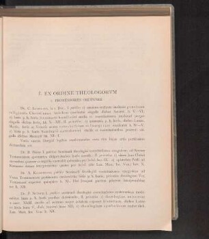 I. Ex Ordine Theologorvm