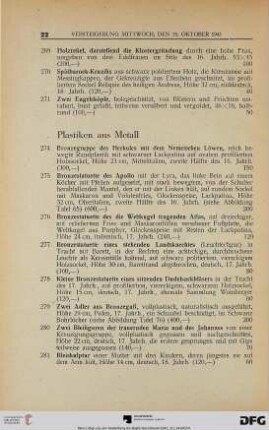 Plastiken aus Metall (Nr. 274-281)