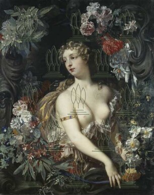 Damen-Bildnis mit blonden Locken als Flora