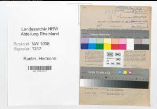 Entnazifizierung Hermann Rueter , geb. 19.01.1906 (Beamter)