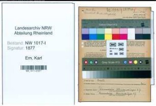 Entnazifizierung Karl Ern , geb. 09.09.1907 (Schneidermeister)