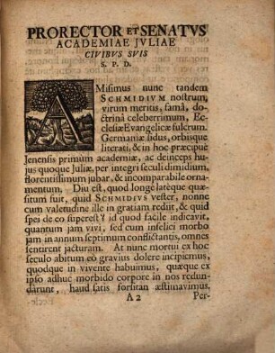 Programma in exequias V. Ven. Jo. Andr. Schmidii Theol. Doct. ... : [Inest vita Schmidiana]