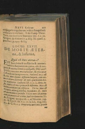 Locus XXVII. De Morte Aeterna, & Inferno.