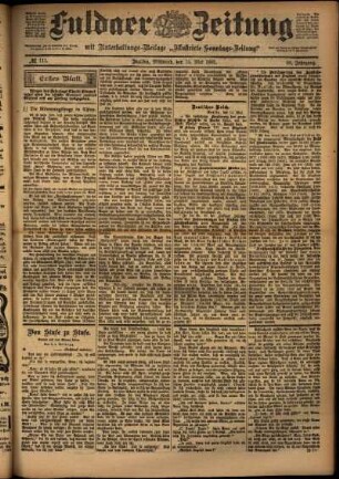 Erste Ausgabe vom Mittwoch, den 15. Mai 1901.