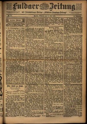 Erste Ausgabe vom Mittwoch, den 15. Mai 1901.