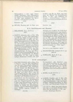 II. G. Gast-Professoren und -Dozenten