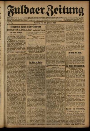 Ausgabe vom Dienstag, den 29. Februar 1916.