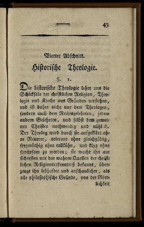 Vierter Abschnitt. Historische Theologie.
