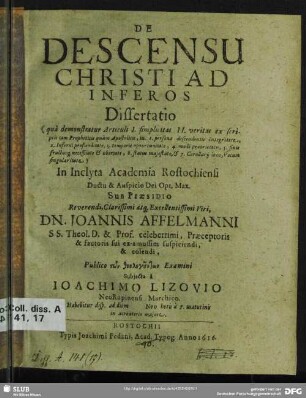 De Descensu Christi Ad Inferos