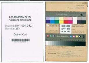 Entnazifizierung Kurt Gothe , geb. 22.06.1912 (Musiker)