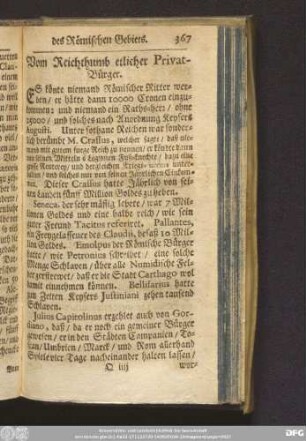 Vom Reichthumb etlicher Privat-Bürger.