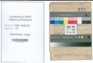 Entnazifizierung Hugo Eisenacher , geb. 05.06.1894 (Postbeamter)