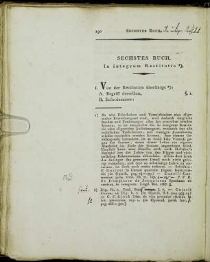 Sechstes Buch. In integrum Restitutio [...]