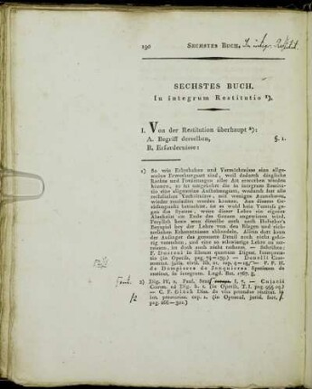 Sechstes Buch. In integrum Restitutio [...]