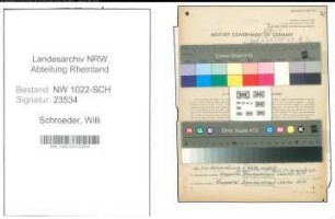 Entnazifizierung Willi Schroeder , geb. 25.03.1900 (Kaufnaennischer Angestellter)