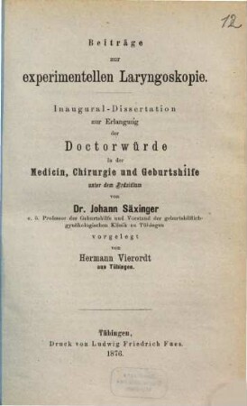 Beiträge zur experimentellen Laryngoskopie
