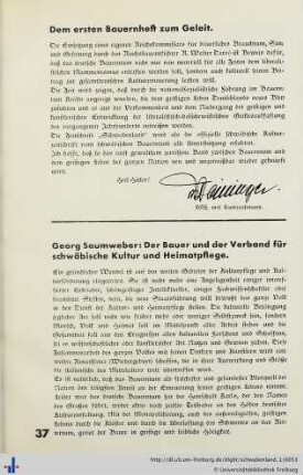 Der Bauer und der Verband für schwäbische Kultur und Heimatpflege.