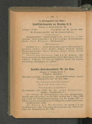 Schiffer-Betriebsverband für die Oder.