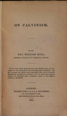 On calvinism