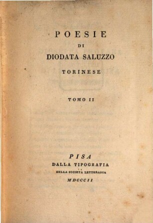 Poesie Di Diodata Saluzzo Torinese. 2