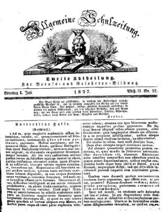 Universität Halle : (Beschluss.)