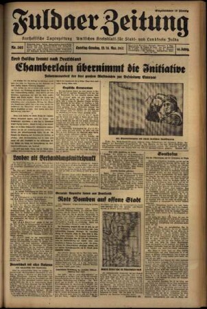 Erste Ausgabe vom Samstag, den 13. November 1937.
