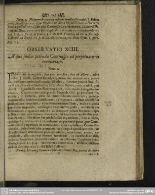 Observatio XCIII. A quo judice petenda Commissio ad perpetuam rei memoriam